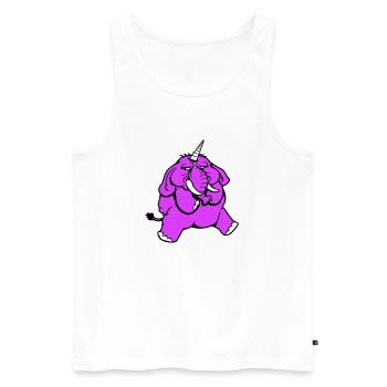 Unicorn, elephant, bad-tempered, angry, sad - Men's Premium Organic Tank Top - white - Front - AI Model Male 178 light (178cm)