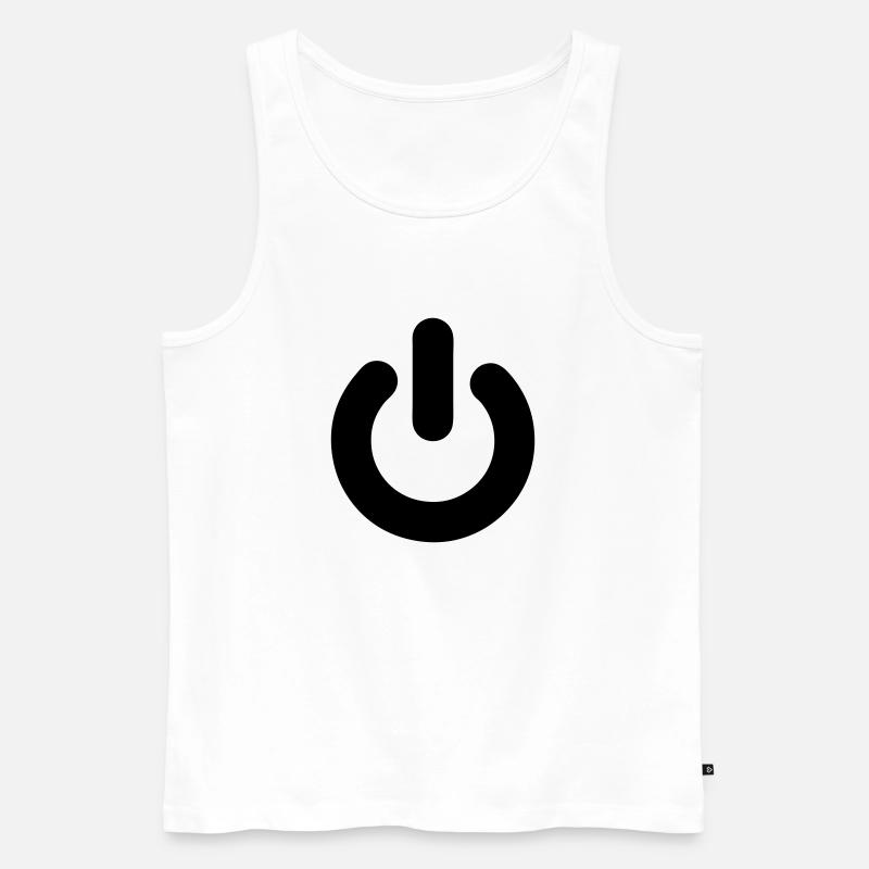 on, off, switch, PC, computer, SWITCH, on, out, - Men's Premium Organic Tank Top - white