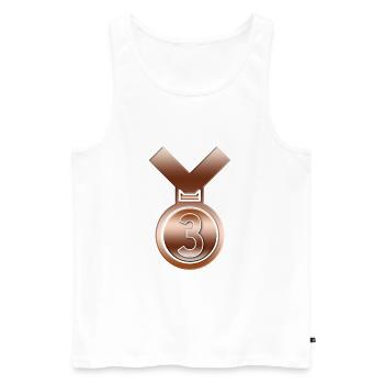 3rd Place Bronze achievement award medal - Men's Premium Organic Tank Top - white - Front - AI Model Male 178 light (178cm)