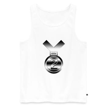 2e prix d'argent pour toute réalisation - Débardeur bio Premium Homme - blanc - Devant - AI Model Male 178 light (178cm)