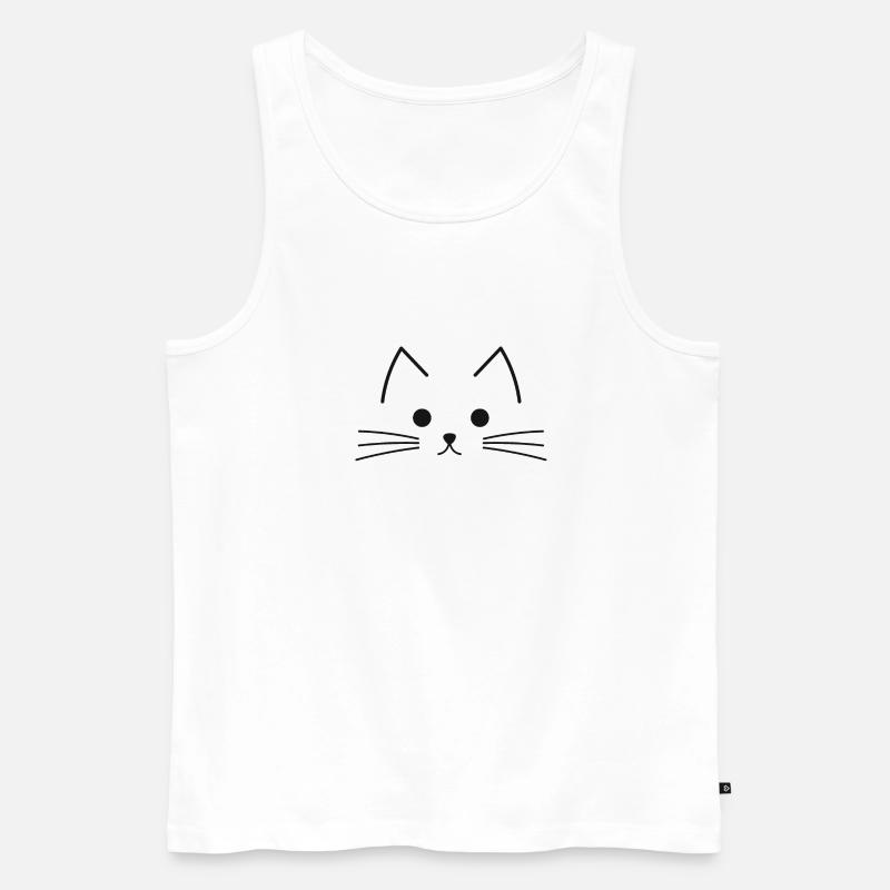 Kitty Face - Männer Premium Bio Tank Top - Weiß