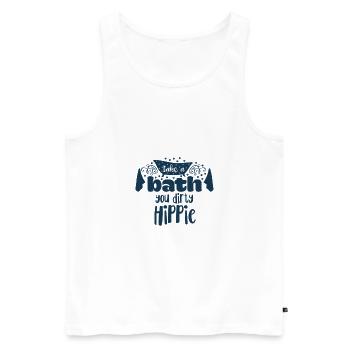 Prenez un bain vous sale hippie déclaration douche amusante - Débardeur bio Premium Homme - blanc - Devant - Michal (187cm)