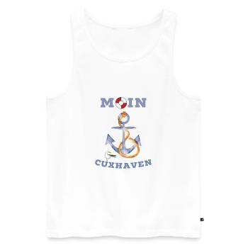 Moin Cuxhaven lustige Nordsee Shirts und Geschenke - Männer Premium Bio Tank Top - Weiß - Vorne - Michal (187cm)