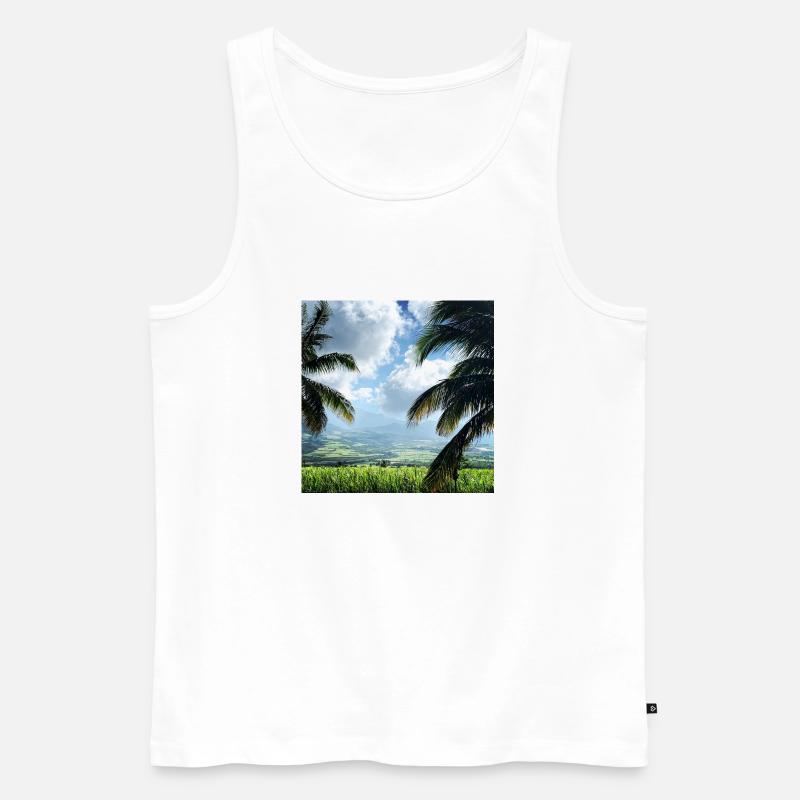 Palmeninsel - Männer Premium Bio Tank Top - Weiß