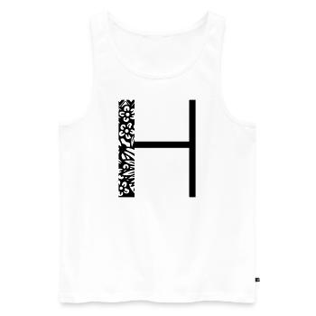 Buchstabe H - Männer Premium Bio Tank Top - Weiß - Vorne - AI Model Male 178 light (178cm)