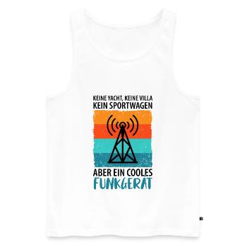 Amateurfunk Funker Funkgerät Funkamateur Vintage - Männer Premium Bio Tank Top - Weiß - Vorne - Michal (187cm)