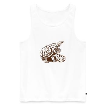 Cool Pangolin Sketch Graphic Wildlife Creature - Men's Premium Organic Tank Top - white - Front - Michal (187cm)