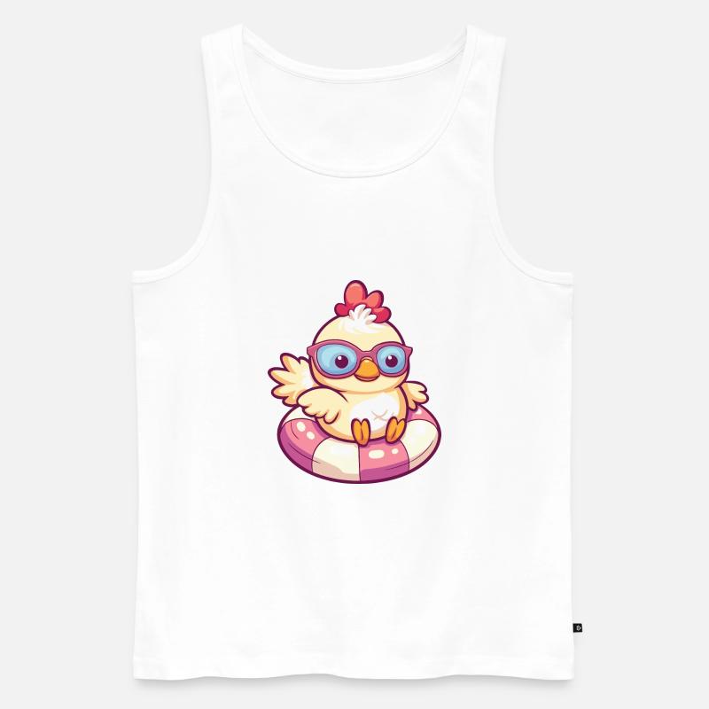 Huhn Sommer Comic - Männer Premium Bio Tank Top - Weiß