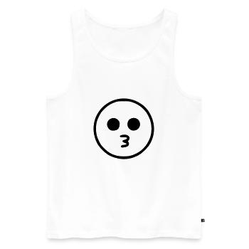 Emoji sketch kiss noir - Débardeur bio Premium Homme - blanc - Devant - Michal (187cm)