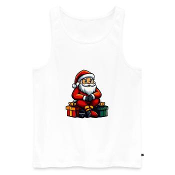Cadeaux de Noël du Père Noël - Débardeur bio Premium Homme - blanc - Devant - Michal (187cm)