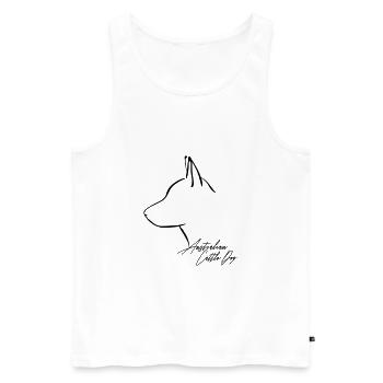 AUSTRALIAN CATTLE DOG Profile Wilsigns - Men's Premium Organic Tank Top - white - Front - Michal (187cm)