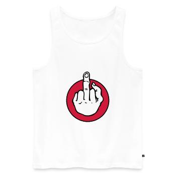 fuck - doigt d'honneur - Débardeur bio Premium Homme - blanc - Devant - AI Model Male 178 light (178cm)