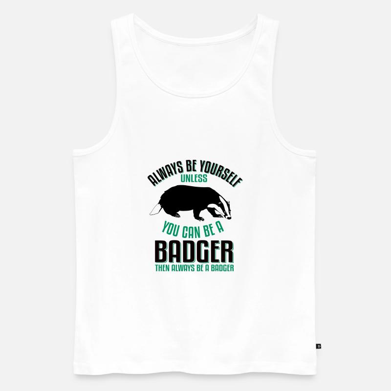 Sei ein Dachs - Männer Premium Bio Tank Top - Weiß