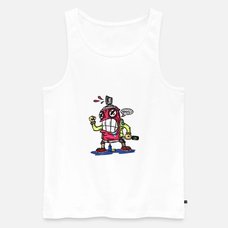 Wütendes Spray - Männer Premium Bio Tank Top - Weiß