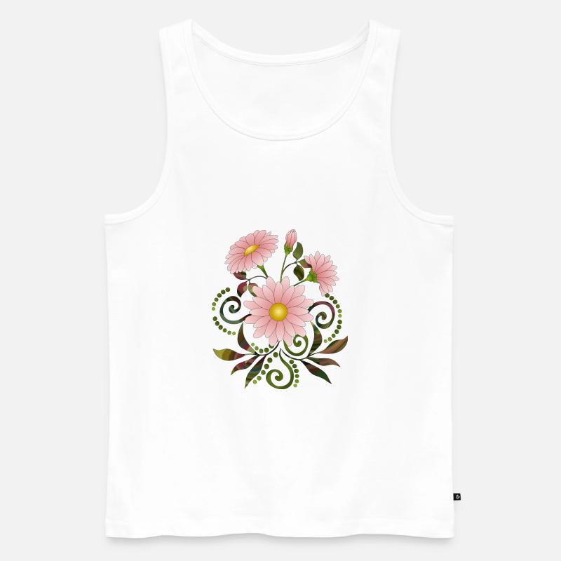 Flowers - Men's Premium Organic Tank Top - white