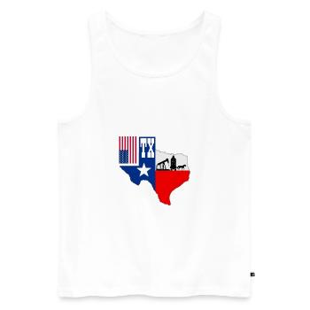 Texas - Männer Premium Bio Tank Top - Weiß - Vorne - Michal (187cm)