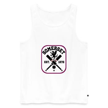 Somerset Cricket Yeovil Taunton - Männer Premium Bio Tank Top - Weiß - Vorne - AI Model Male 178 light (178cm)
