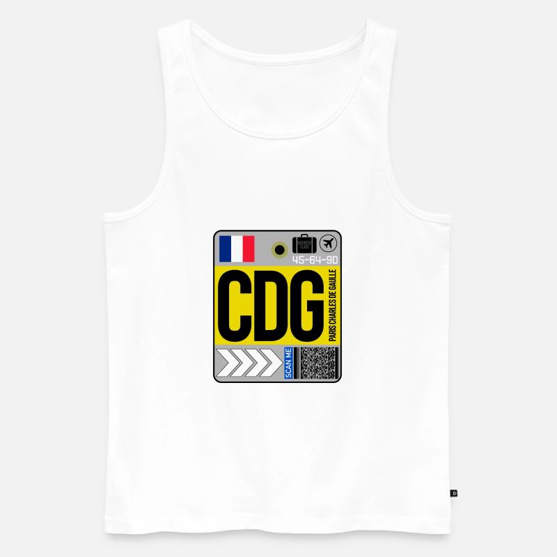 Paris Charles De Gaulle - Männer Premium Bio Tank Top - Weiß