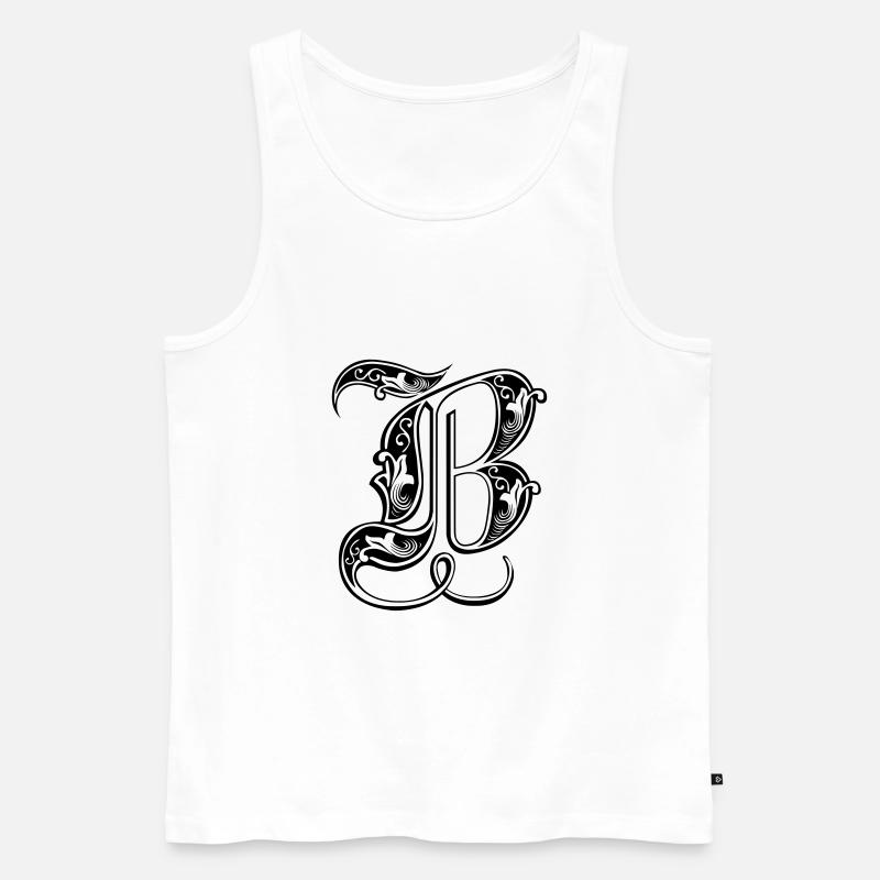 B - Männer Premium Bio Tank Top - Weiß