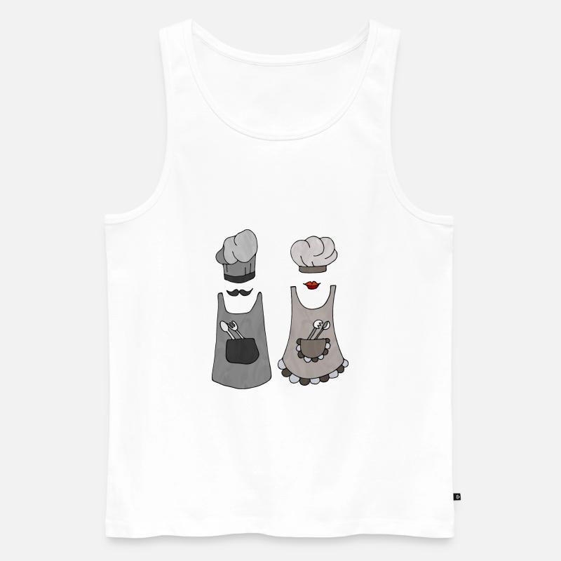 Kochen und kochen - Männer Premium Bio Tank Top - Weiß
