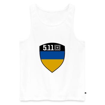 Ukraine 5.11 - Débardeur bio Premium Homme - blanc - Devant - AI Model Male 178 light (178cm)