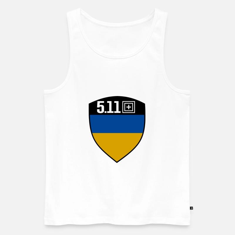 Ukraine 5,11 - Männer Premium Bio Tank Top - Weiß