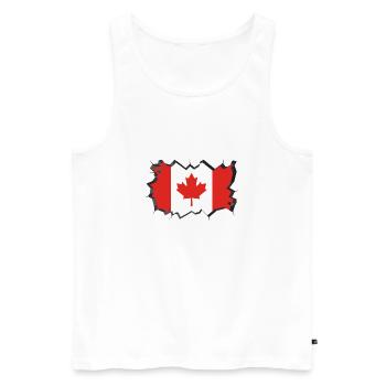 Drapeau du Canada Feuille d'érable Feuille d'érable Canada - Débardeur bio Premium Homme - blanc - Devant - Michal (187cm)