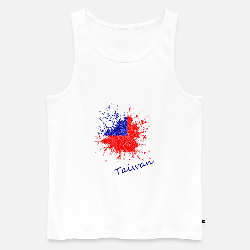 Taiwan Splash - Männer Premium Bio Tank Top - Weiß