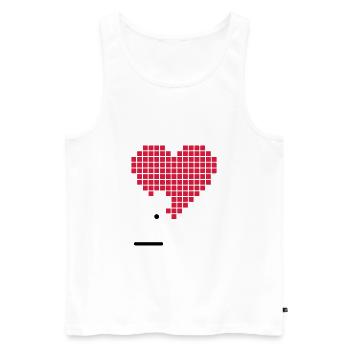 Pixel Herz Heart Liebe Gaming Game Pixelart - Männer Premium Bio Tank Top - Weiß - Vorne - AI Model Male 178 light (178cm)