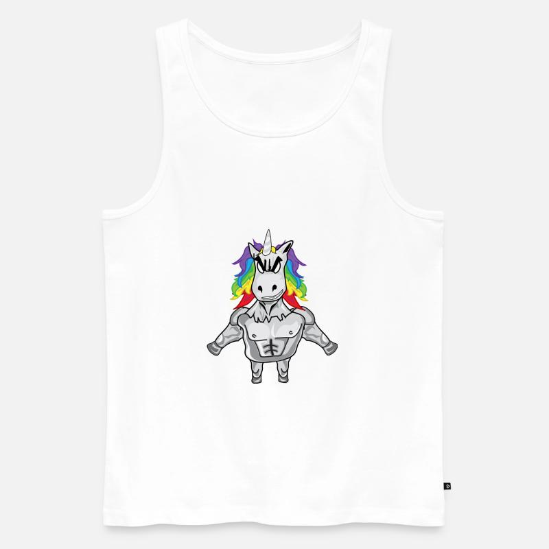 starkes Einhorn - Männer Premium Bio Tank Top - Weiß