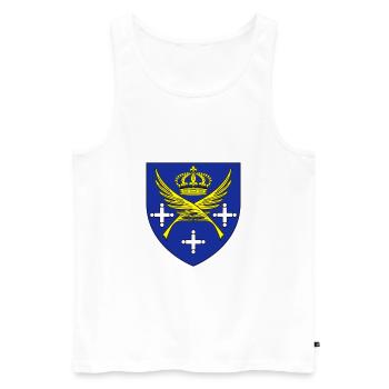 Blason ville Saint Etienne Loire - Débardeur bio Premium Homme - blanc - Devant - AI Model Male 178 light (178cm)