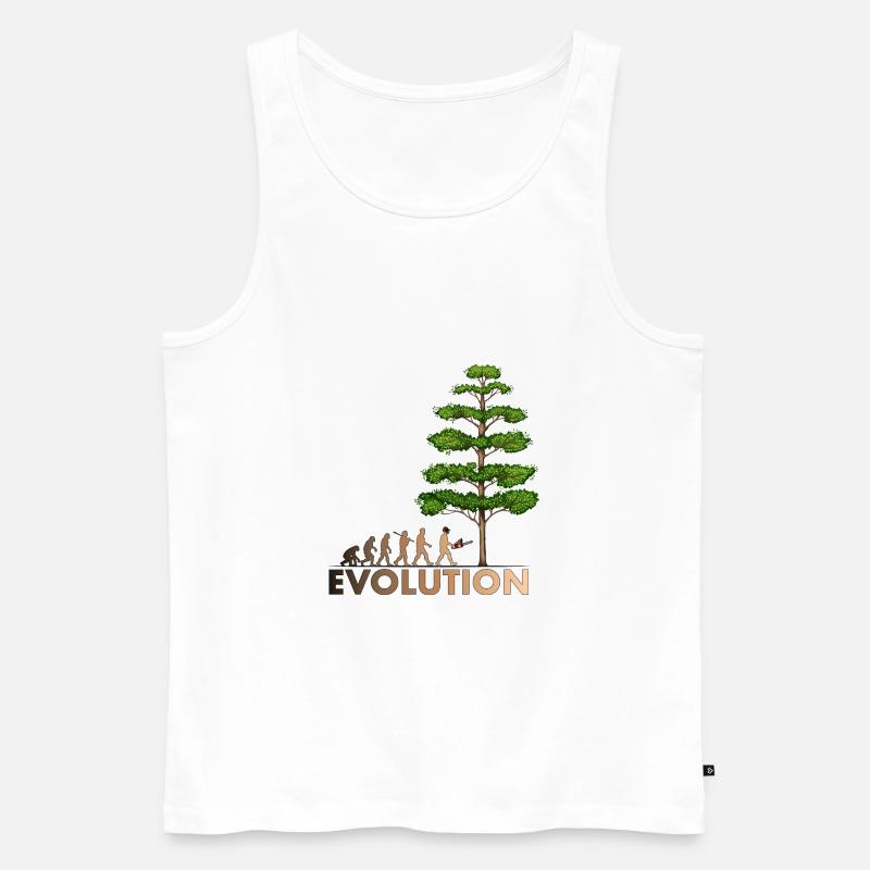 Tronçonneuse Evolution Color Big Tree - Débardeur bio Premium Homme - blanc