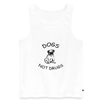 chiens pas de drogues - Débardeur bio Premium Homme - blanc - Devant - AI Model Male 178 light (178cm)