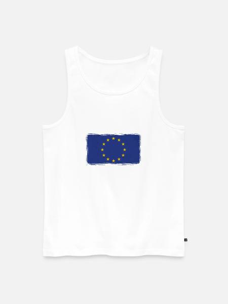 Europa Fahne Vintage Used Look EU Europäer - Männer Premium Bio Tank Top - Weiß