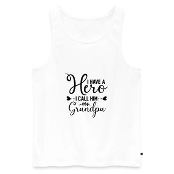 Ich habe einen Helden nenne ich ihn Opa - Männer Premium Bio Tank Top - Weiß - Vorne - AI Model Male 178 light (178cm)