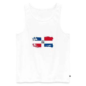 Accueil drapeau République dominicaine - Débardeur bio Premium Homme - blanc - Devant - AI Model Male 178 light (178cm)