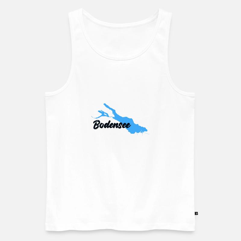 Bodensee schwarz - Männer Premium Bio Tank Top - Weiß