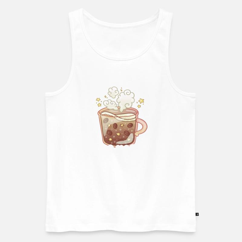 Kaffee - Männer Premium Bio Tank Top - Weiß