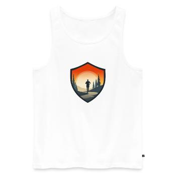 Trailrunner – Lauf frei durch die Natur - Männer Premium Bio Tank Top - Weiß - Vorne - Michal (187cm)