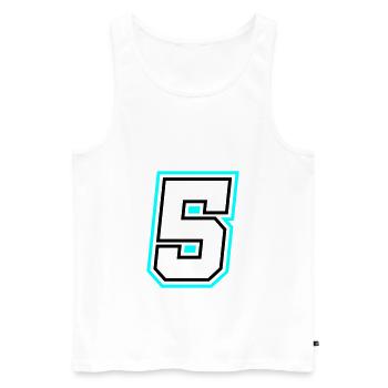 5 Number symbol - Men's Premium Organic Tank Top - white - Front - Michal (187cm)