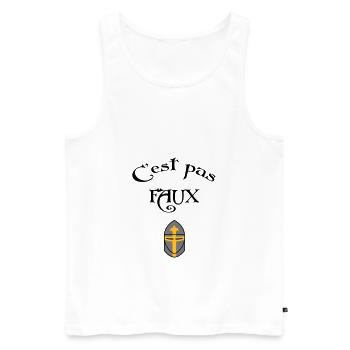 C'est pas faux ! - Débardeur bio Premium Homme - blanc - Devant - AI Model Male 178 light (178cm)
