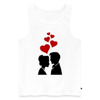 Couple Wedding Couple Marriage - Men's Premium Organic Tank Top - white - Front - AI Model Male 178 light (178cm)