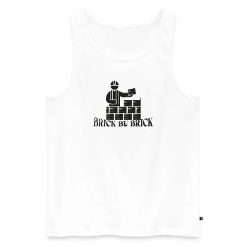 Brique par brique - Meme Saying - Débardeur bio Premium Homme - blanc - Devant - AI Model Male 178 light (178cm)