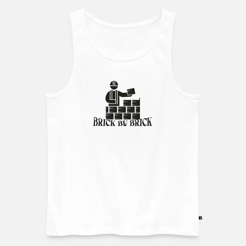 Brick by Brick - Meme Saying - Men's Premium Organic Tank Top - white