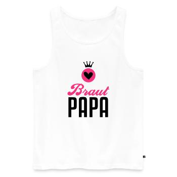 Braut Papa – Braut Vater – Hochzeit – 2C - Männer Premium Bio Tank Top - Weiß - Vorne - Michal (187cm)