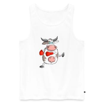 Taureau drôle de bande dessinée - Débardeur bio Premium Homme - blanc - Devant - Michal (187cm)