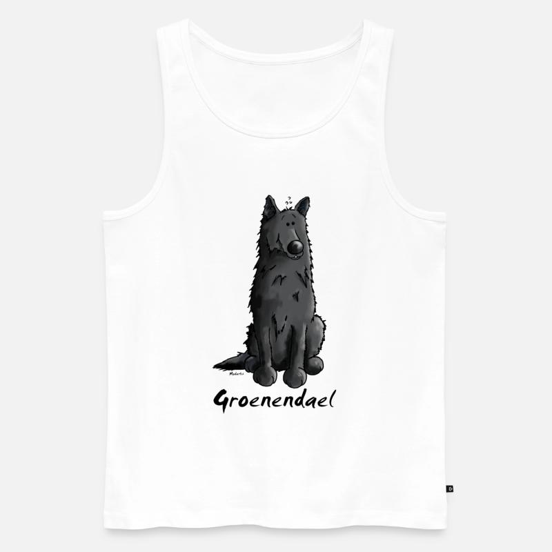 Drolliger Groenendael - Männer Premium Bio Tank Top - Weiß