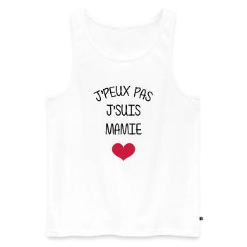 Mamie Mamy Grand Mère Naissance Bébé Amour - Débardeur bio Premium Homme - blanc - Devant - Michal (187cm)