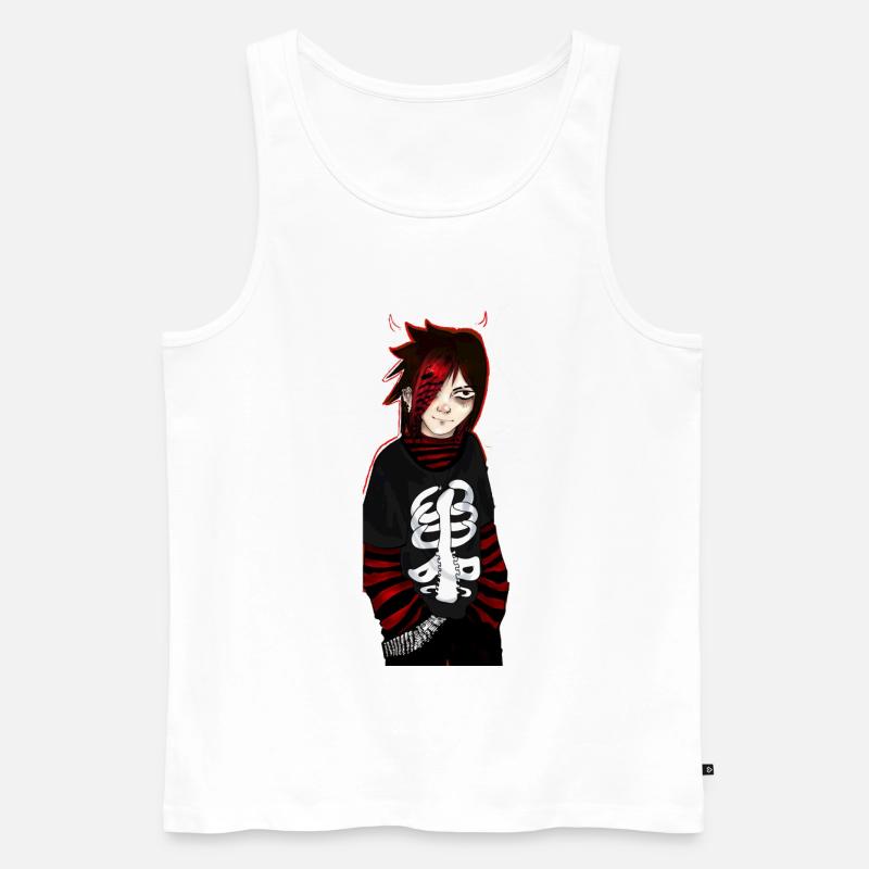 punk emo devil girl - Männer Premium Bio Tank Top - Weiß