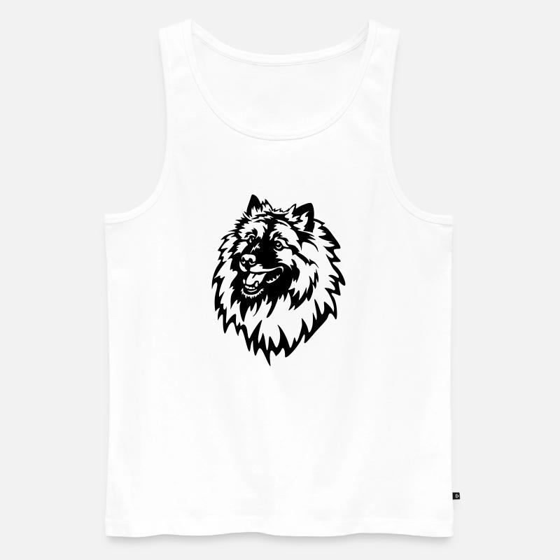 Wolfsspitz Kopf - Männer Premium Bio Tank Top - Weiß